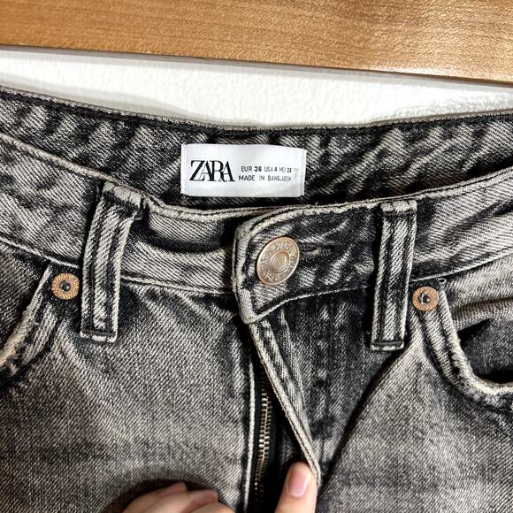 Zara Washed Black Wide Leg Jeans - Picture 2 of 6